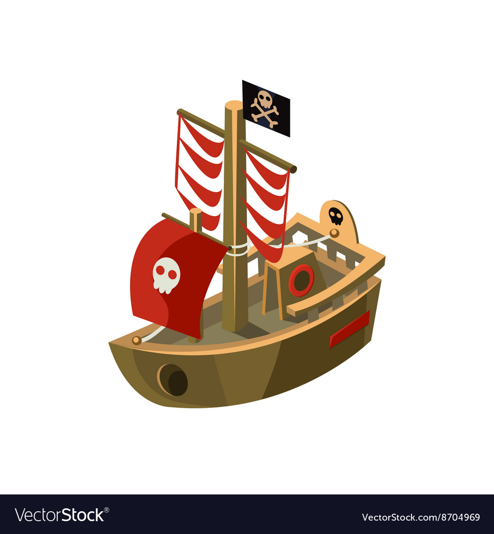 Pirte boat toy icon Royalty Free Vector Image - VectorStock