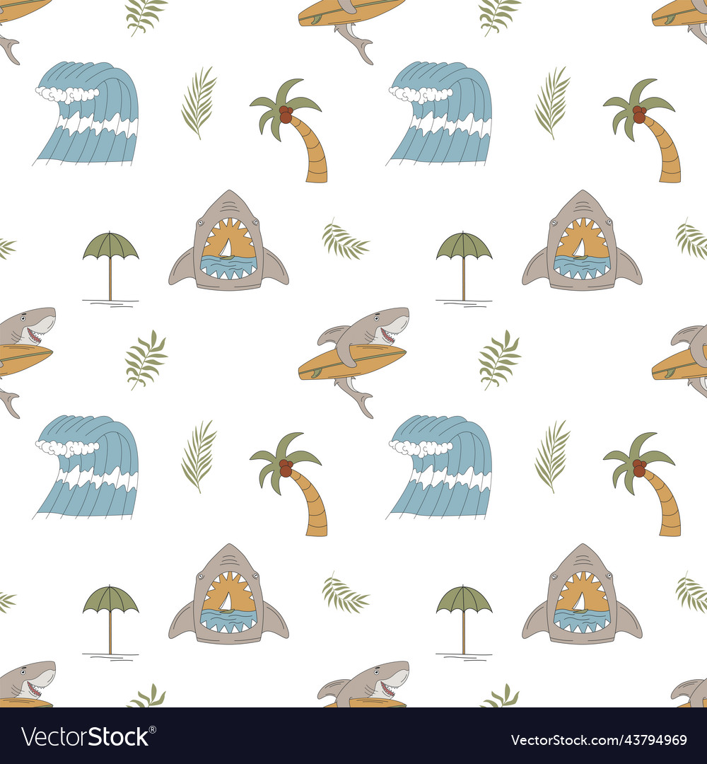 Seamless pattern with hand-drawn elements vector image Seamless pattern with hand-drawn elements