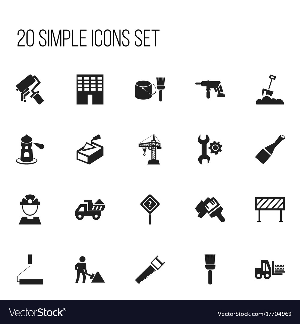 Set of 20 editable structure icons includes