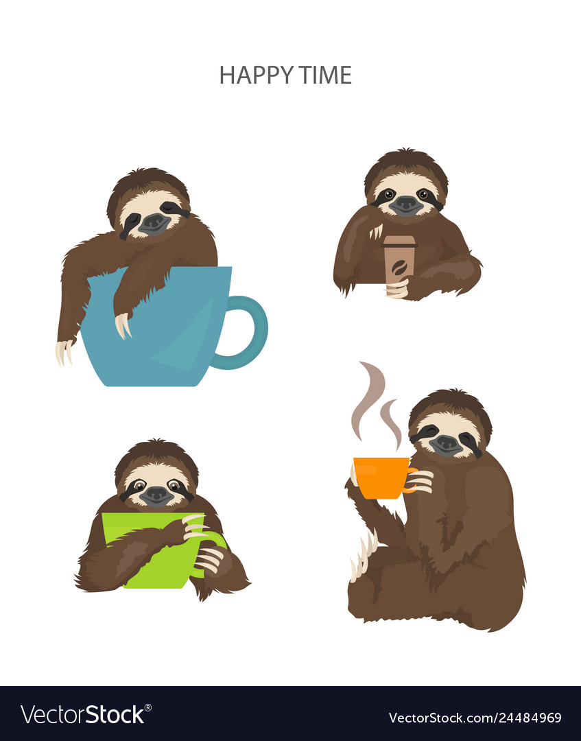 Story of one sloth morning coffee funny