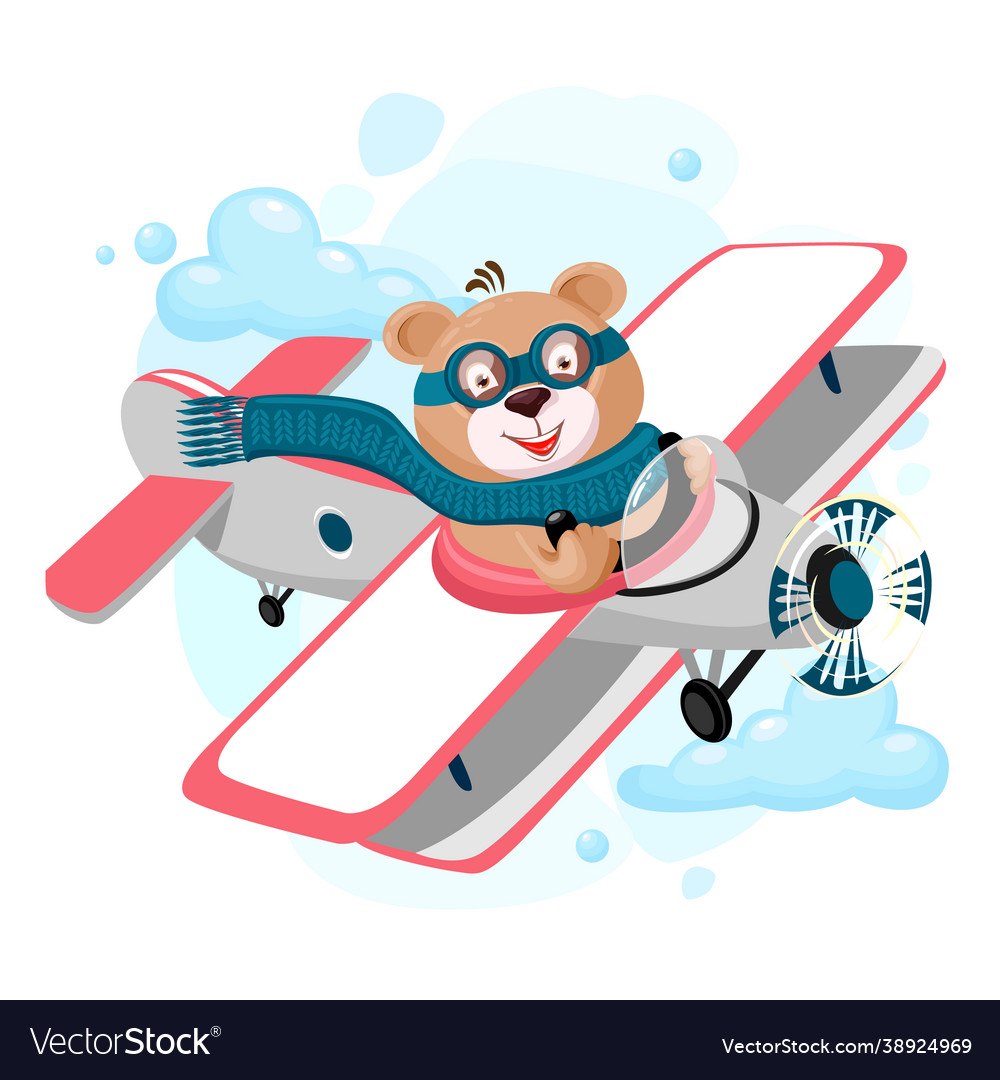 Teddy bear airplane pilot