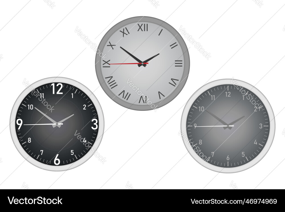 Wall clock isolated on white background Royalty Free Vector