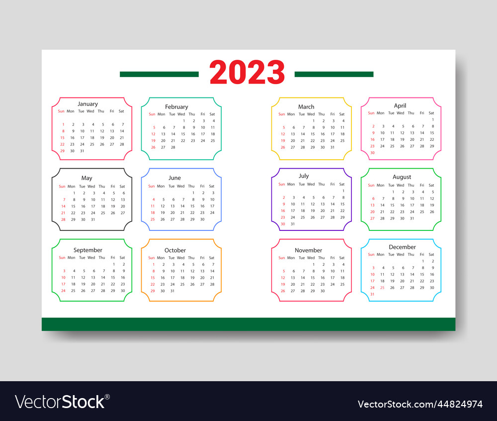 2023 calendar template clean and unique calendar Vector Image