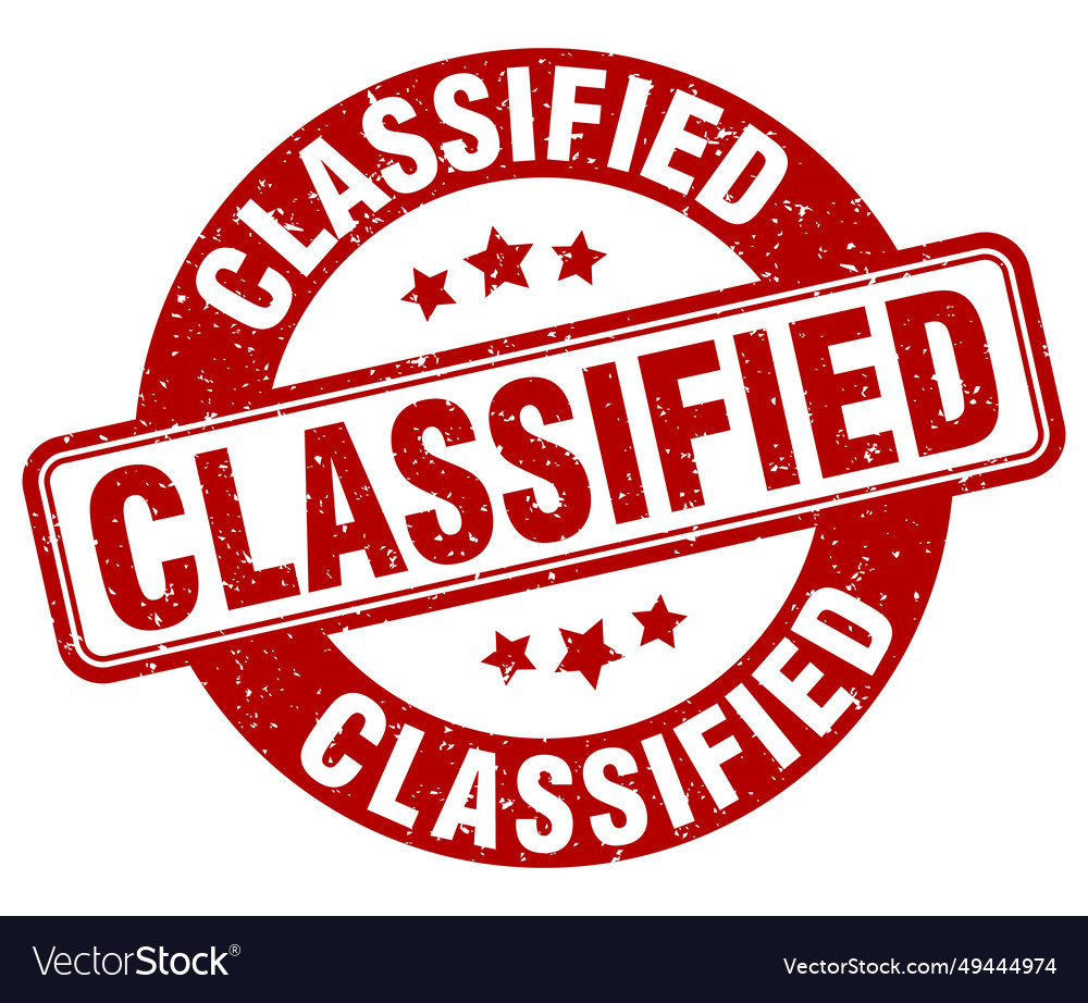 Classified stamp classified label round grunge Vector Image