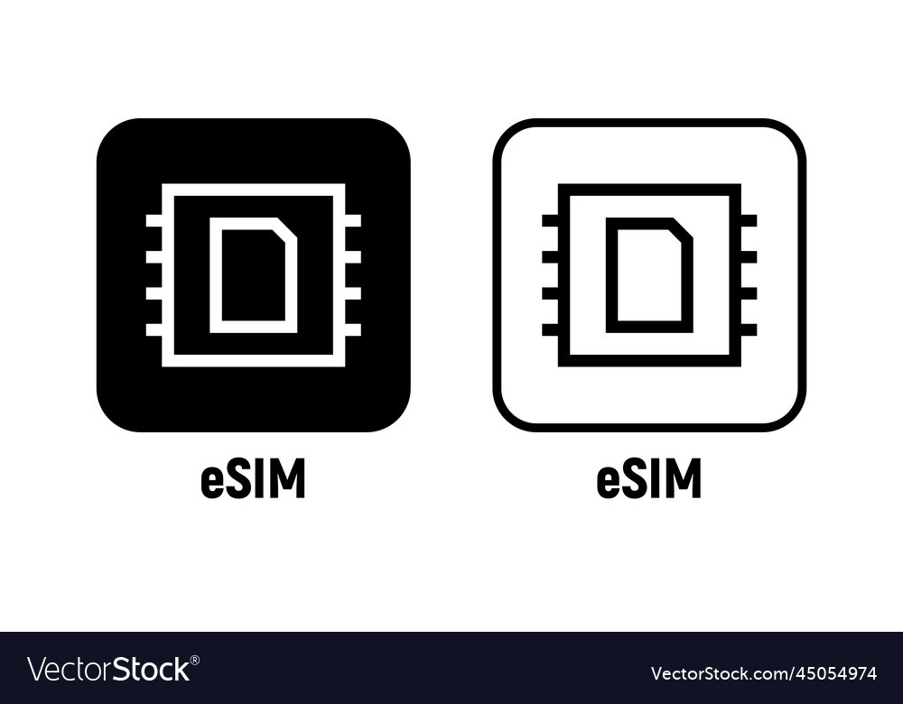Esim internet operator simcard icon embedded vector image Esim internet operator simcard icon embedded