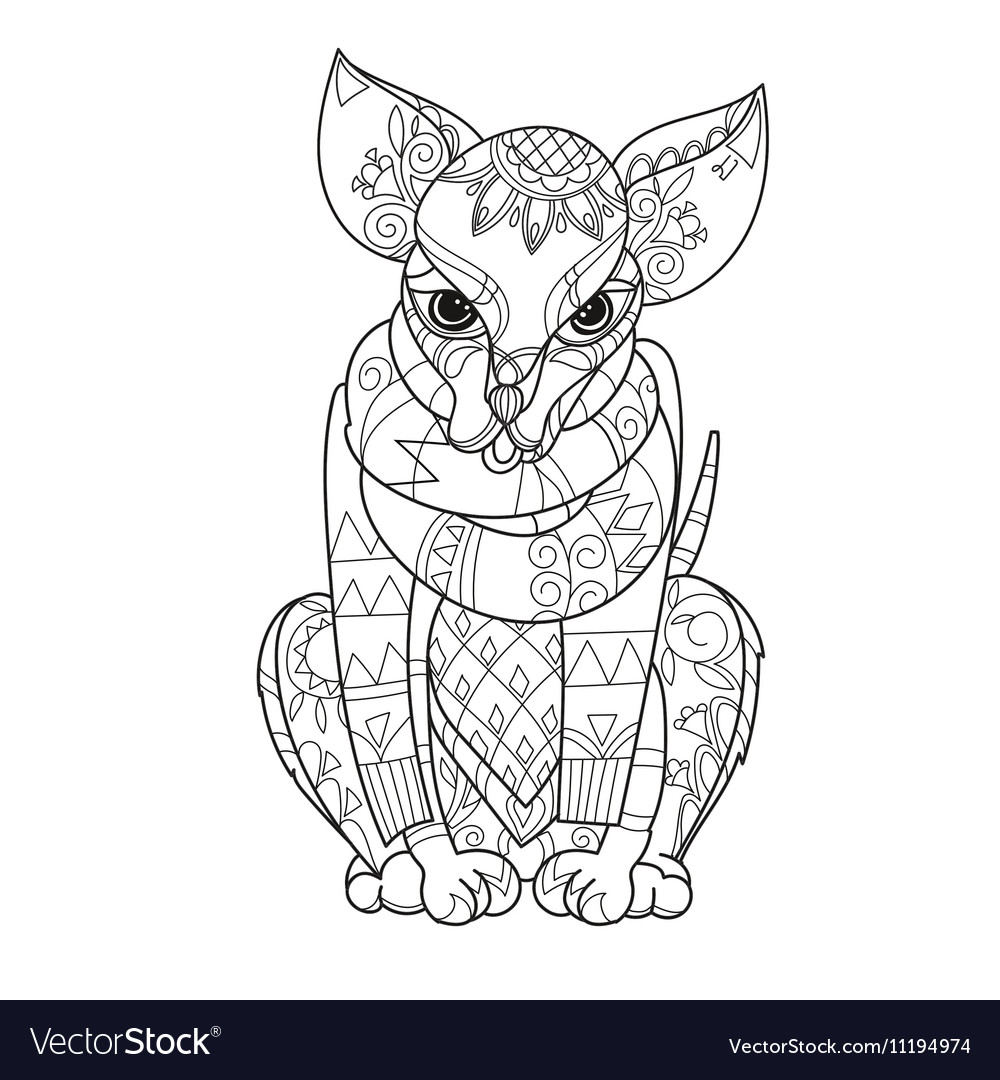 Hand drawn doodle outline chihuahua dog boho Vector Image