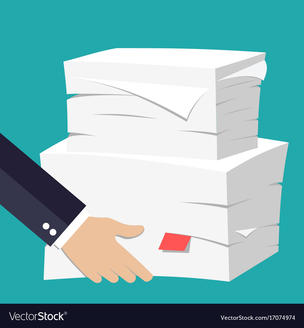 Hand hold stack of papers