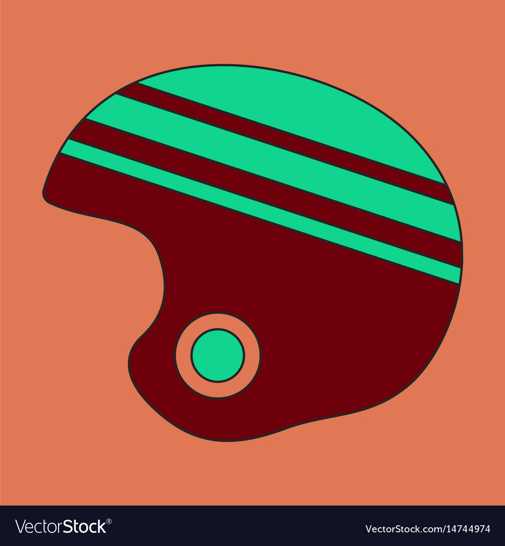 Icon in flat design ski helmet Royalty Free Vector Image