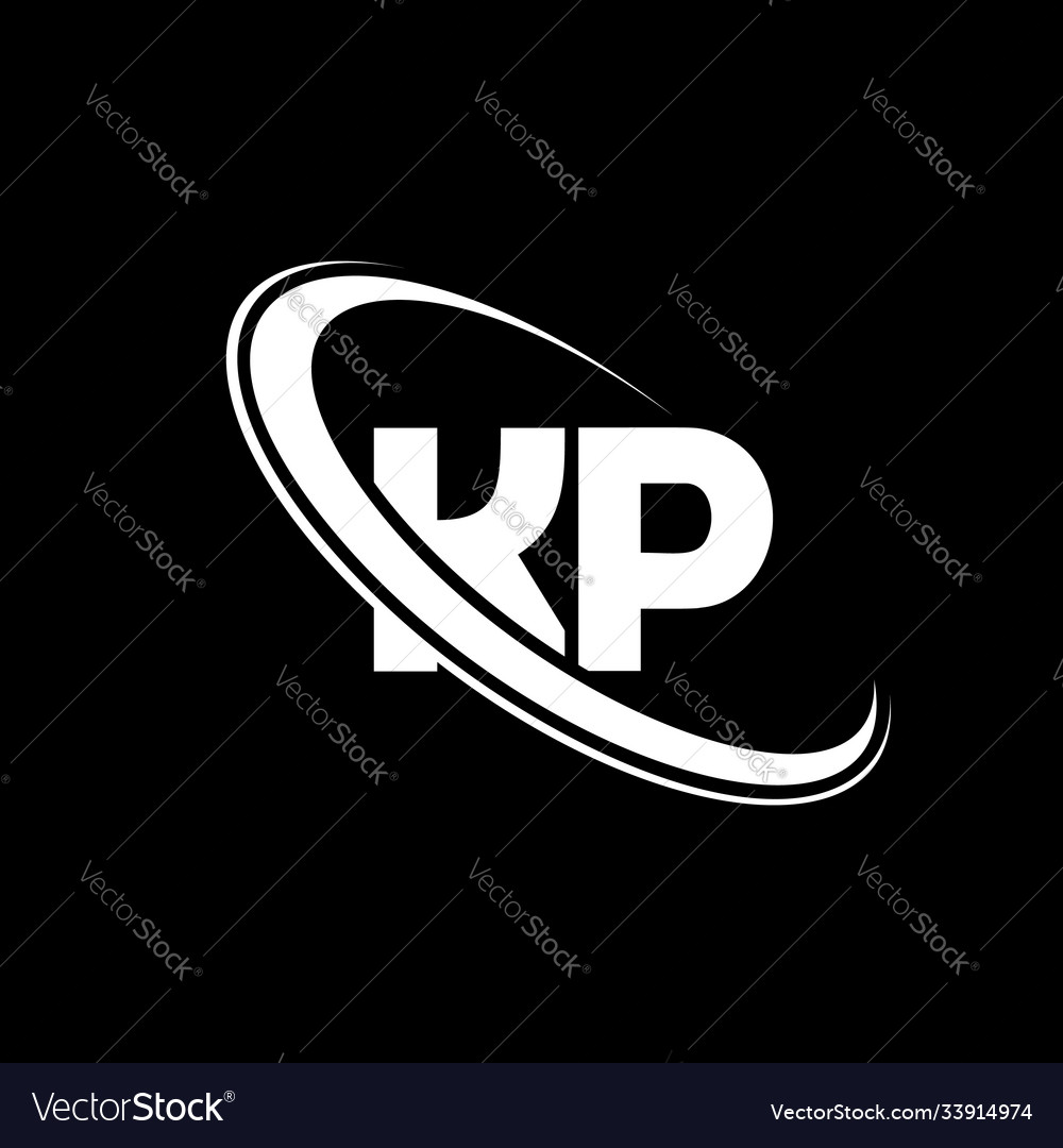 Kp logo k p design white letter kpk Royalty Free Vector