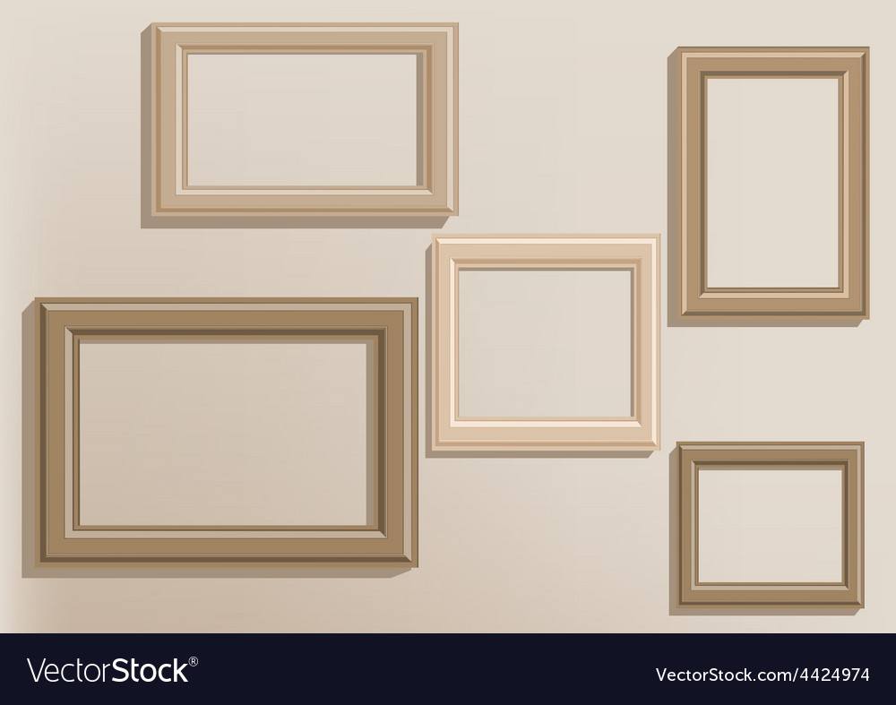 Picture frames on wall Royalty Free Vector Image