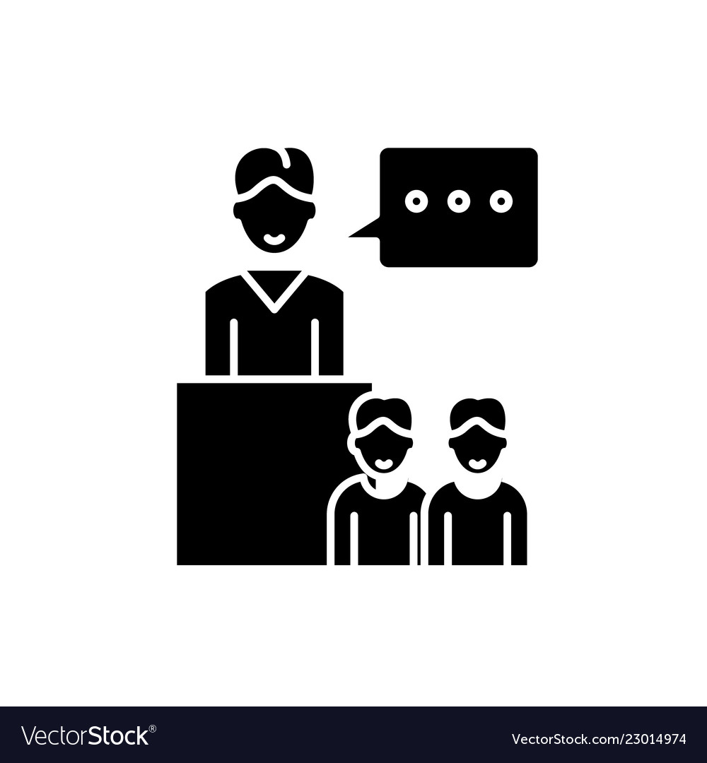 Seminar Black Icon Sign On Isolated Royalty Free Vector