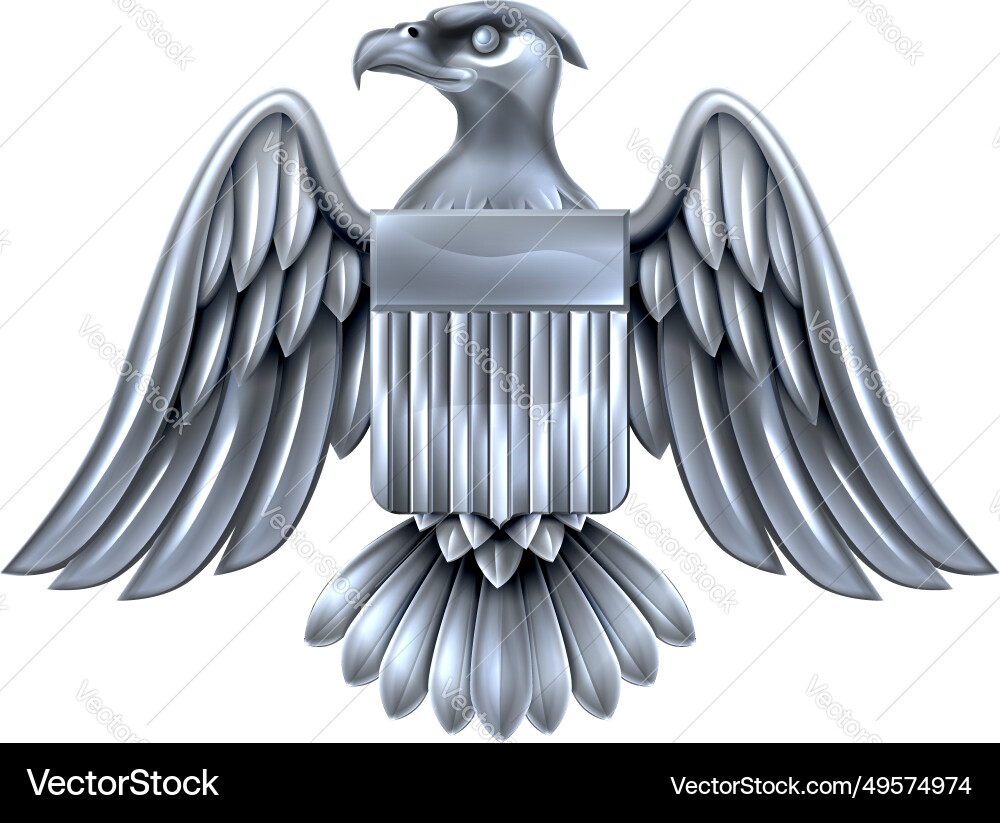 Silver american eagle shield Royalty Free Vector Image
