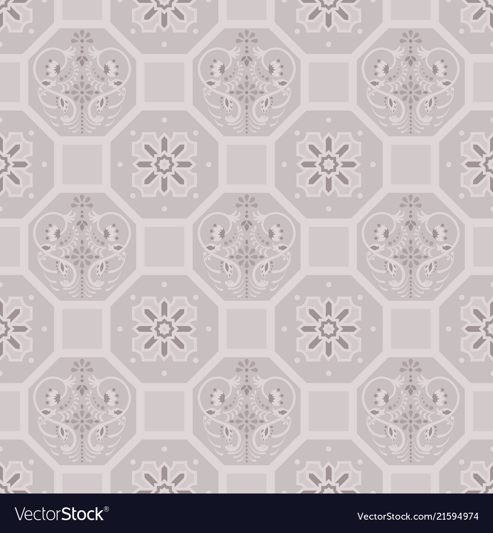 Taupe Floor Tiles Ornament Pattern Print Vector Image Floor Tiles Ornament Pattern Print