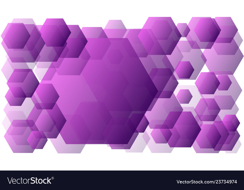 Violet transparent hexagons random size