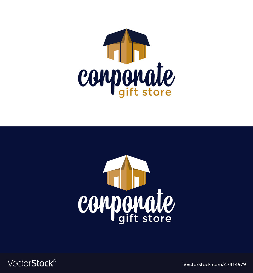 Corporate gift store logo design template Vector Image