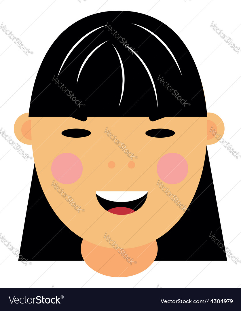 Girl with bangs on a white background Royalty Free Vector