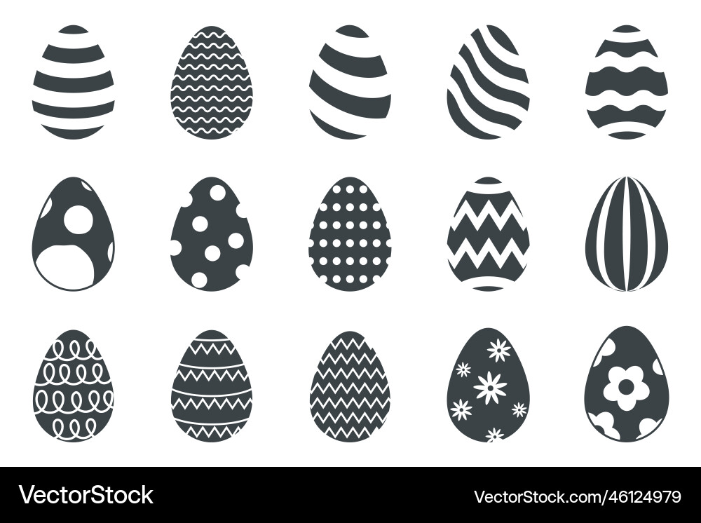 Happy easter easter eggs set with different Vector Image