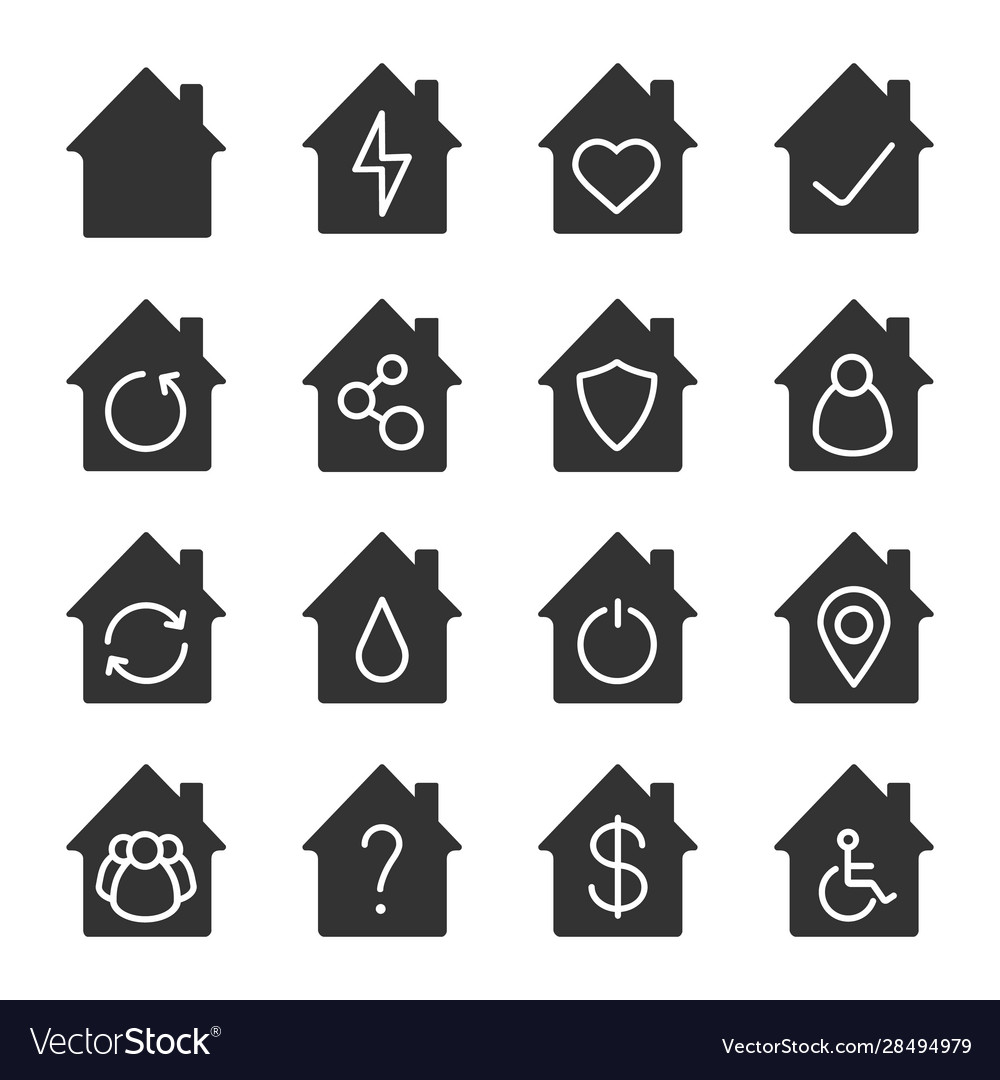 Houses glyph icons set