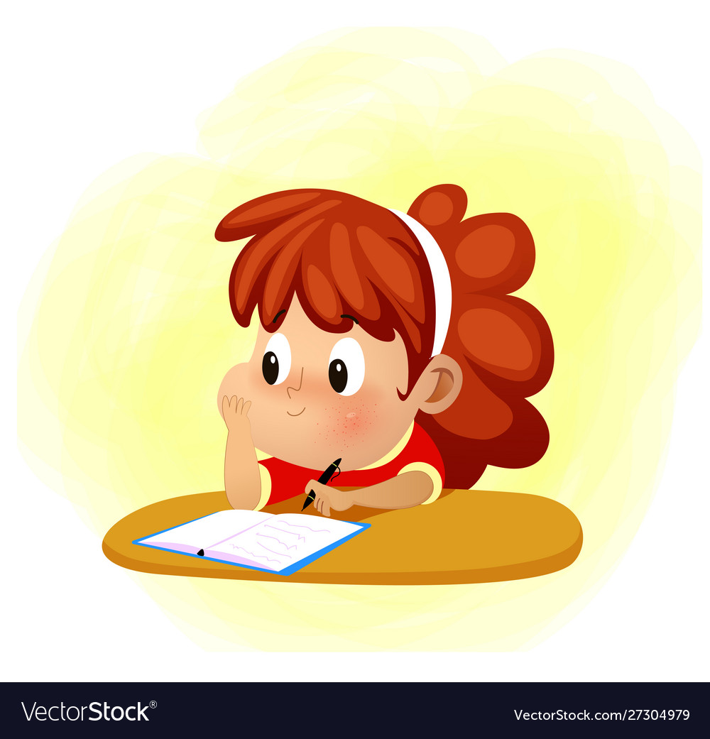 Little cute girl reading book education concept