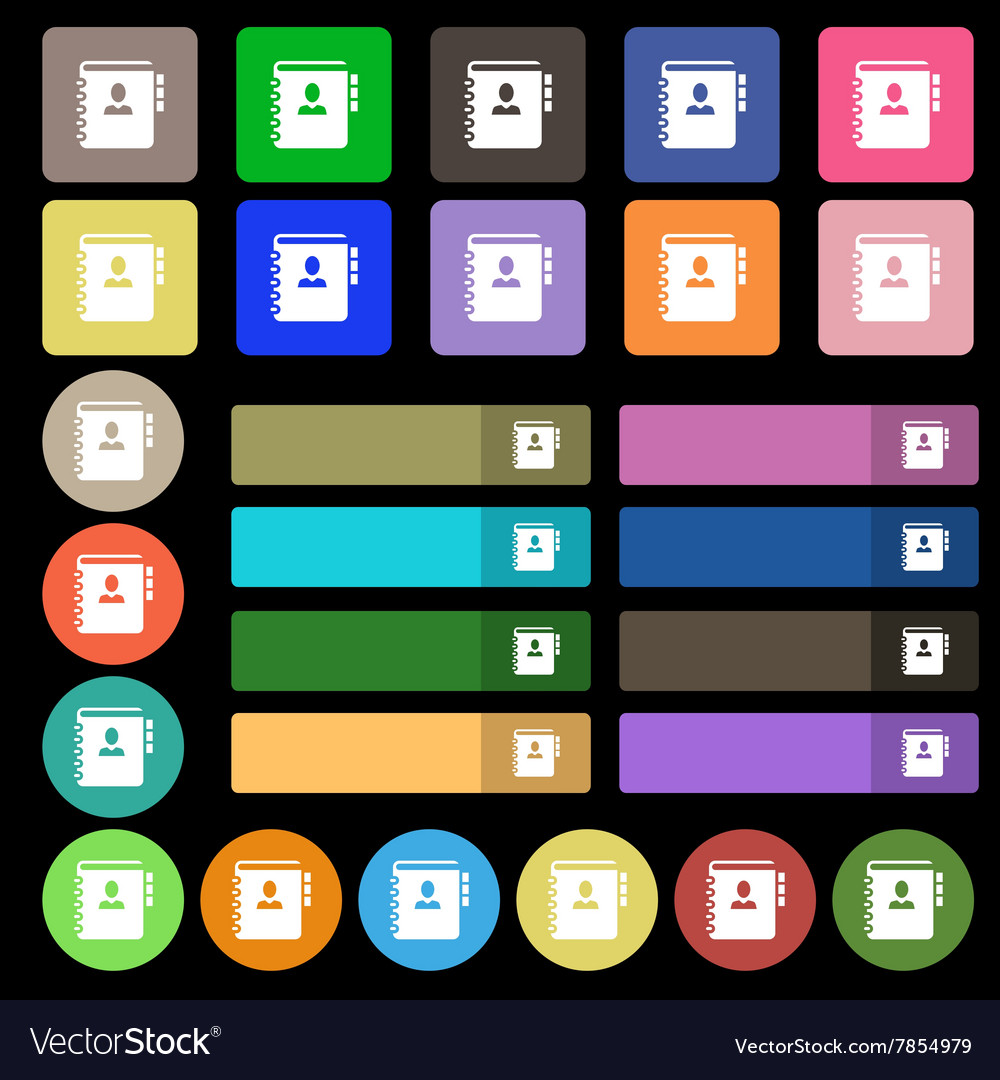 Notebook address phone book icon sign set from