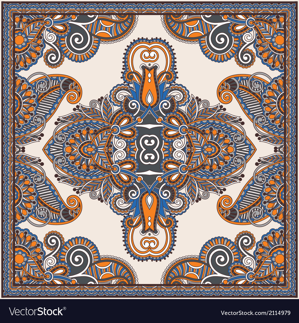 Ornamental floral paisley bandanna Royalty Free Vector Image