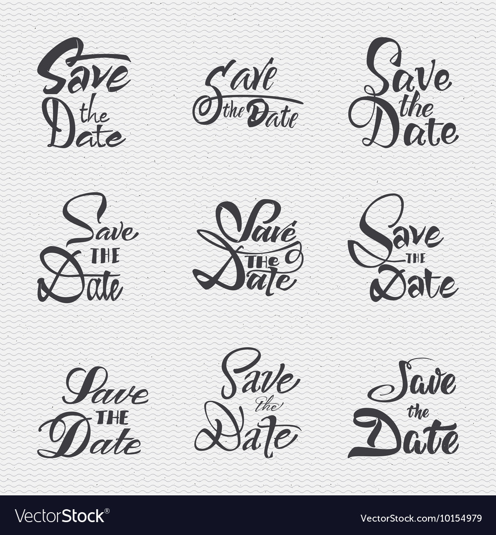 Save the date - calligraphic lettering badge label