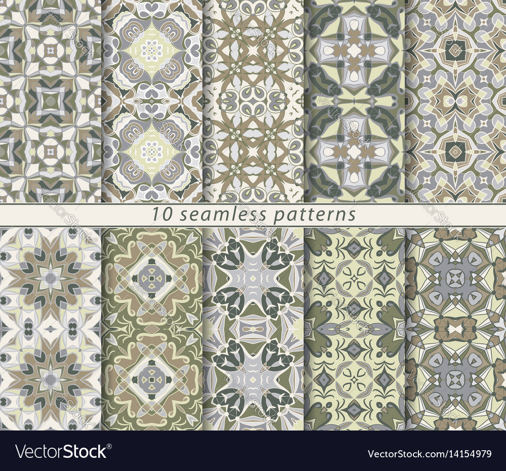Set of ten seamless abstract patterns