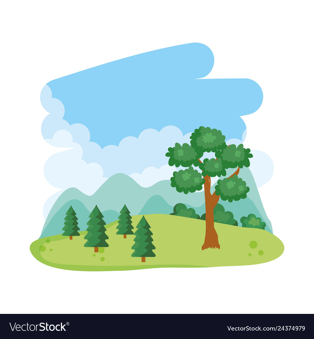 Tree landscape nature Royalty Free Vector Image