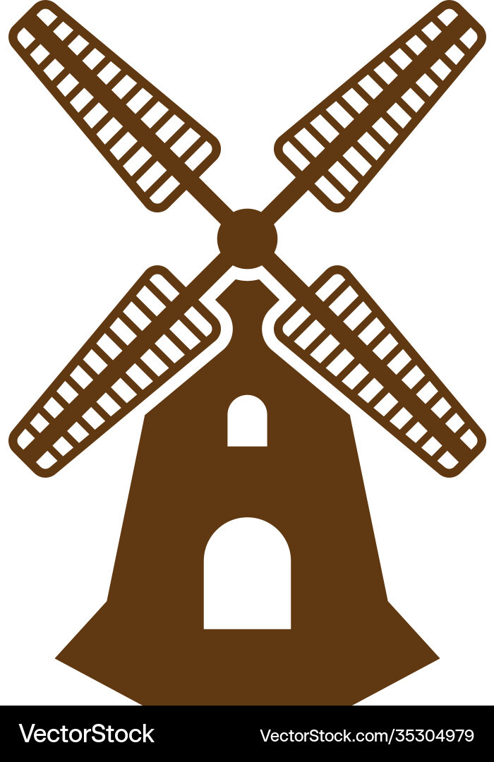 Windmill icon design template isolated Royalty Free Vector