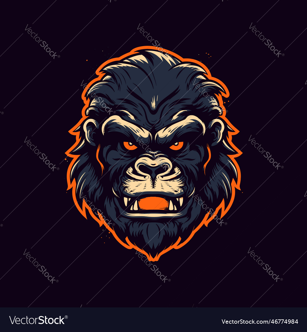 A logo of angry monkey s head designed Royalty Free Vector