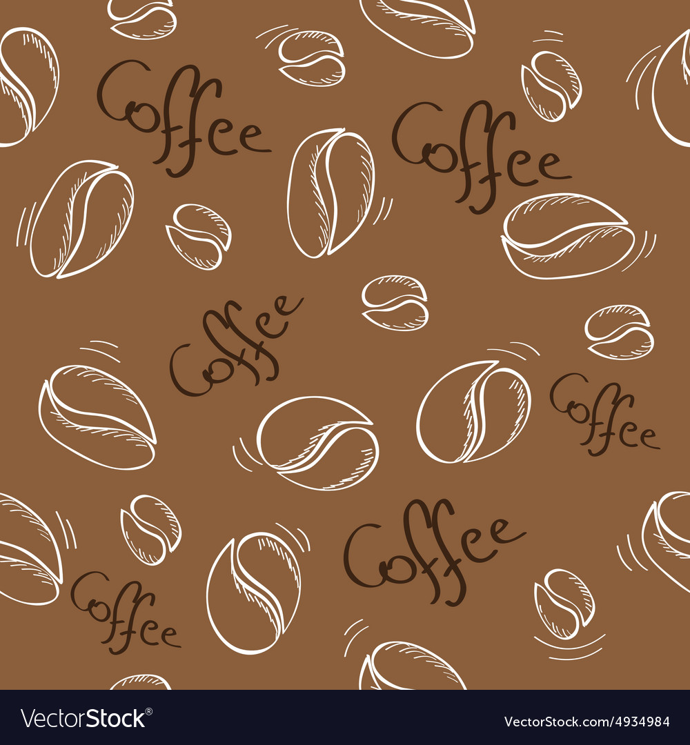 Coffee beans seamless pattern