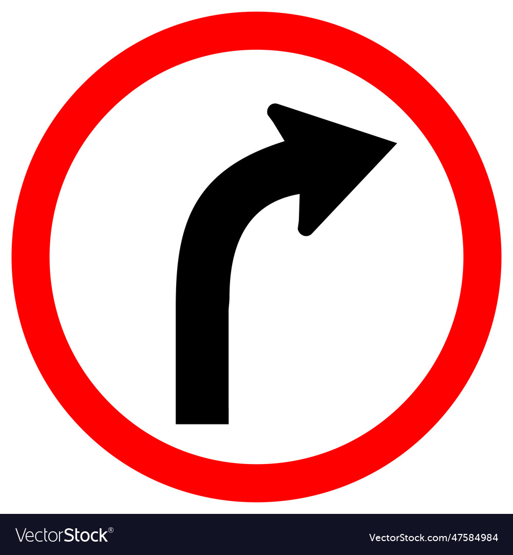 Curve Right Symbol Sign Isolate On White Vector Image curve-right-symbol-sign-isolate-on-white-vector-image