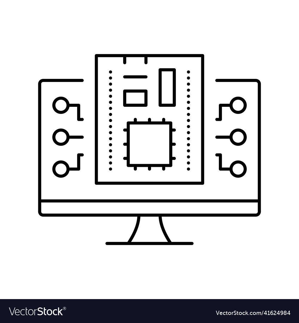 Firmware software line icon vector image Firmware software line icon