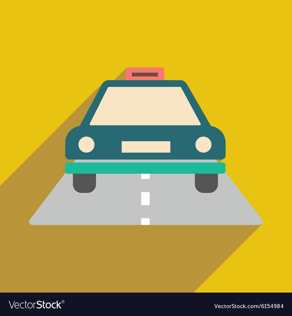 Flat with shadow icon and mobile application taxi