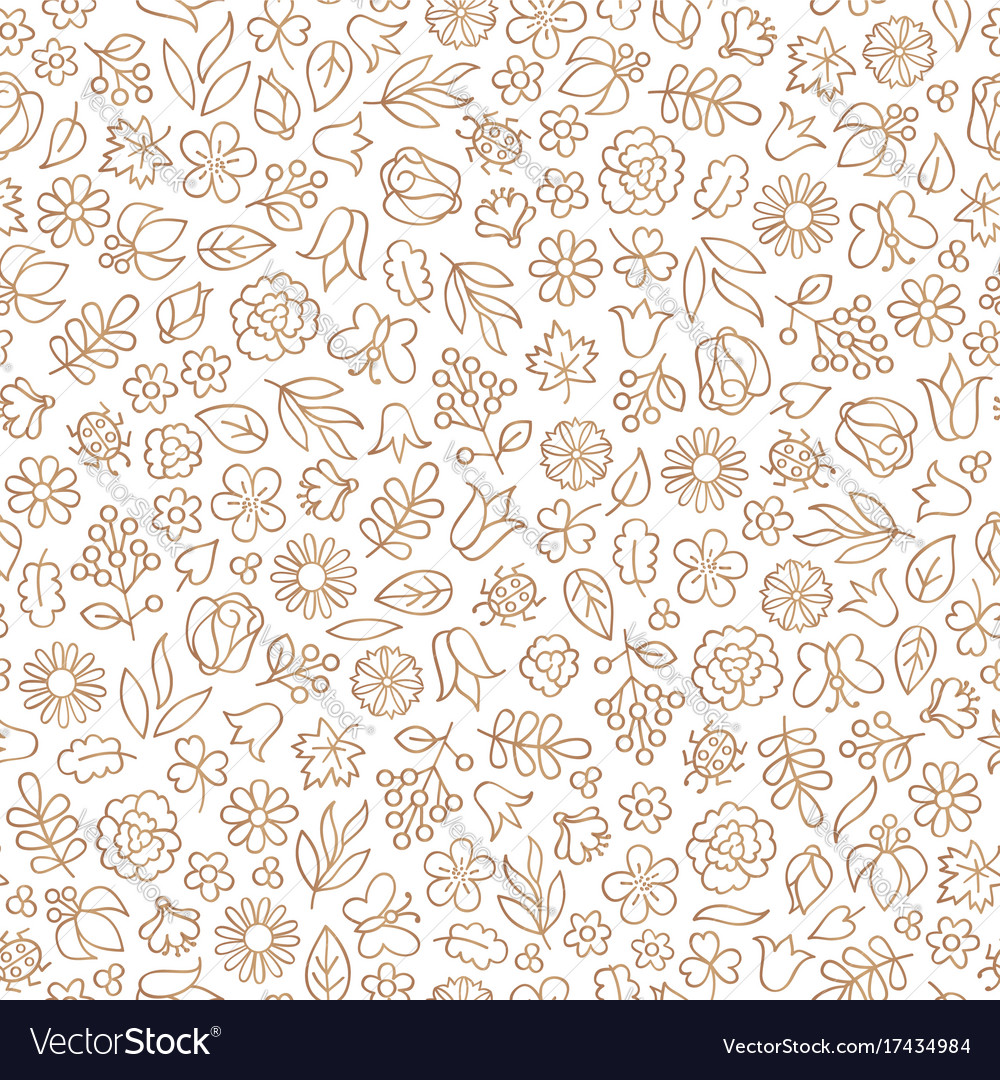 Floral leaf seamless pattern flower icon