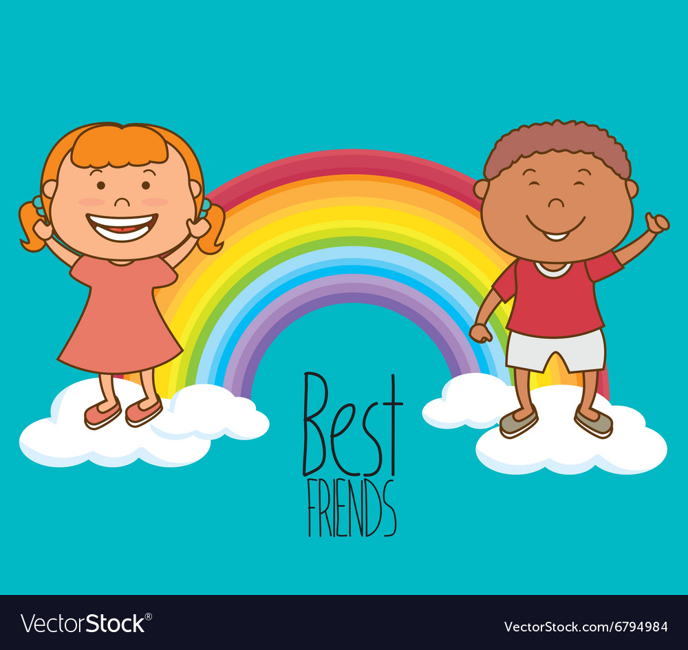 Blue rainbow friends vector Stock Vector