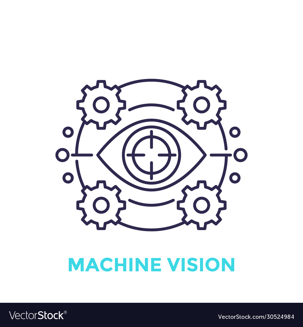 Machine Vision Computer Visual Recognition Icon Vector Image | atelier ...
