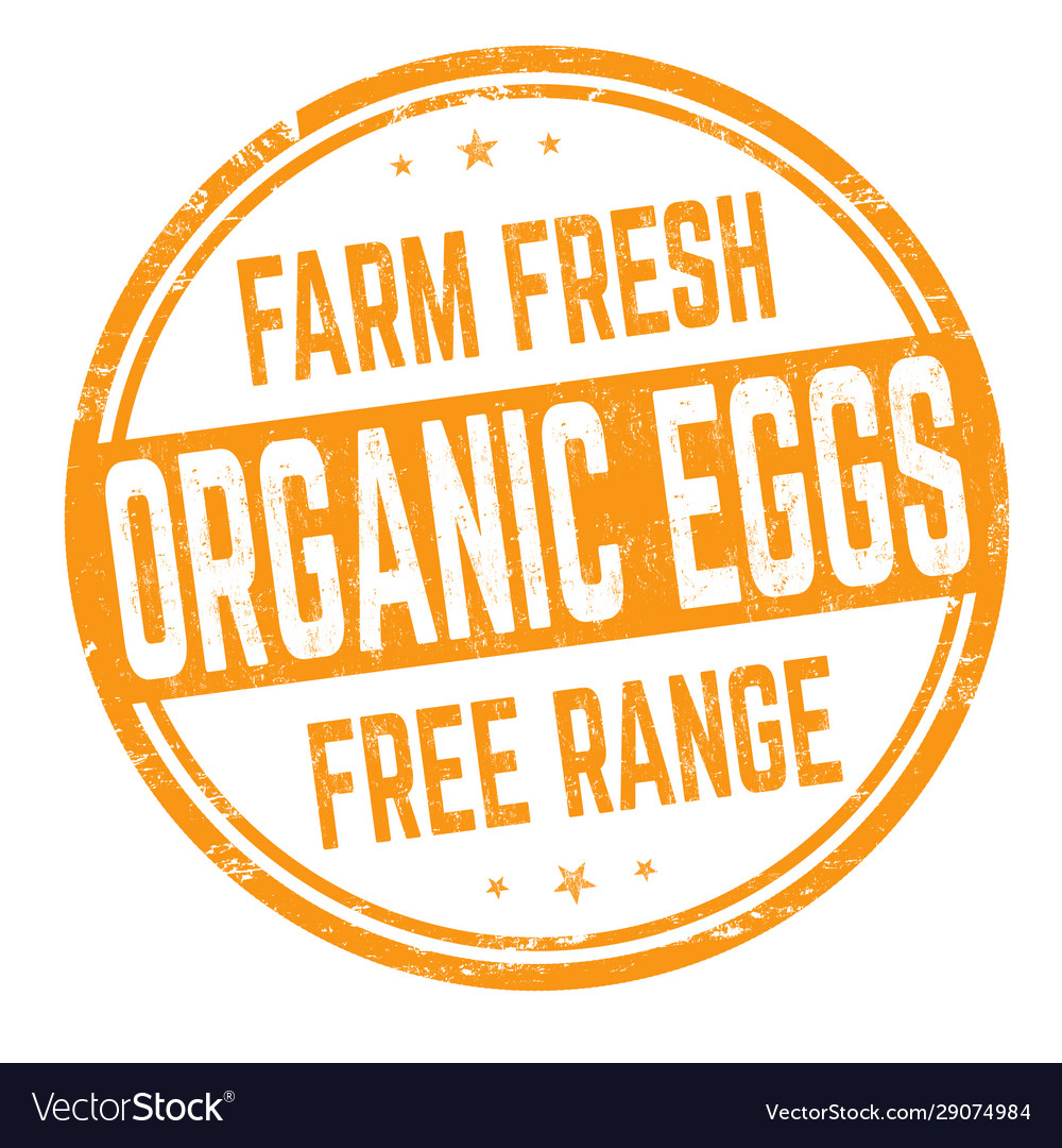 Organic eggs sign or stamp Royalty Free Vector Image