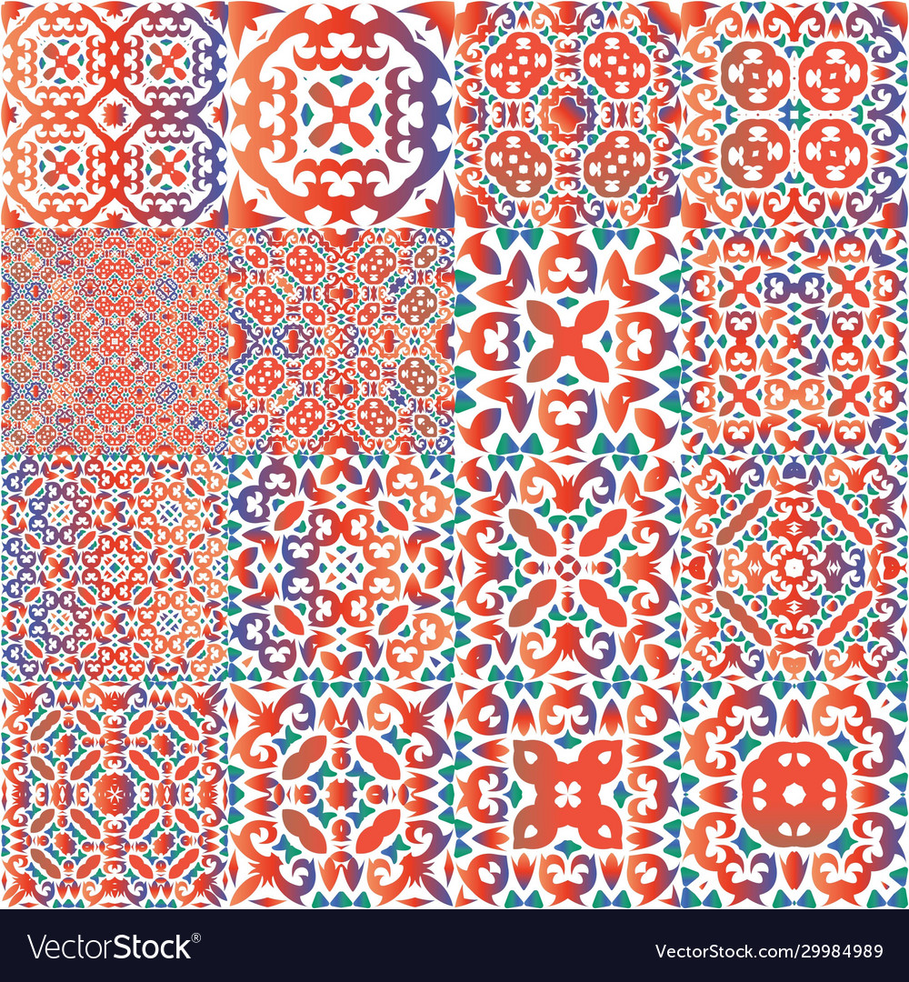 Antique ornate tiles talavera mexico Royalty Free Vector