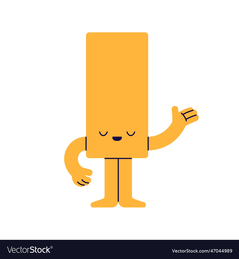 Cute geometric shape character reciting poetry Vector Image