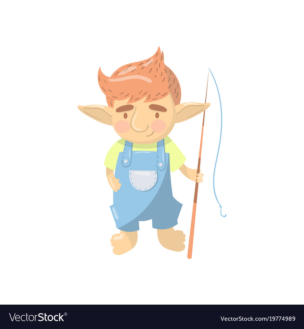 Cute Troll Boy Character Funny Creature Standing Vector Image