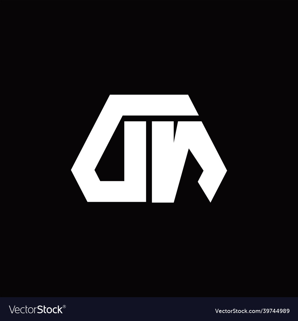 Dn logo monogram with octagon shape style design