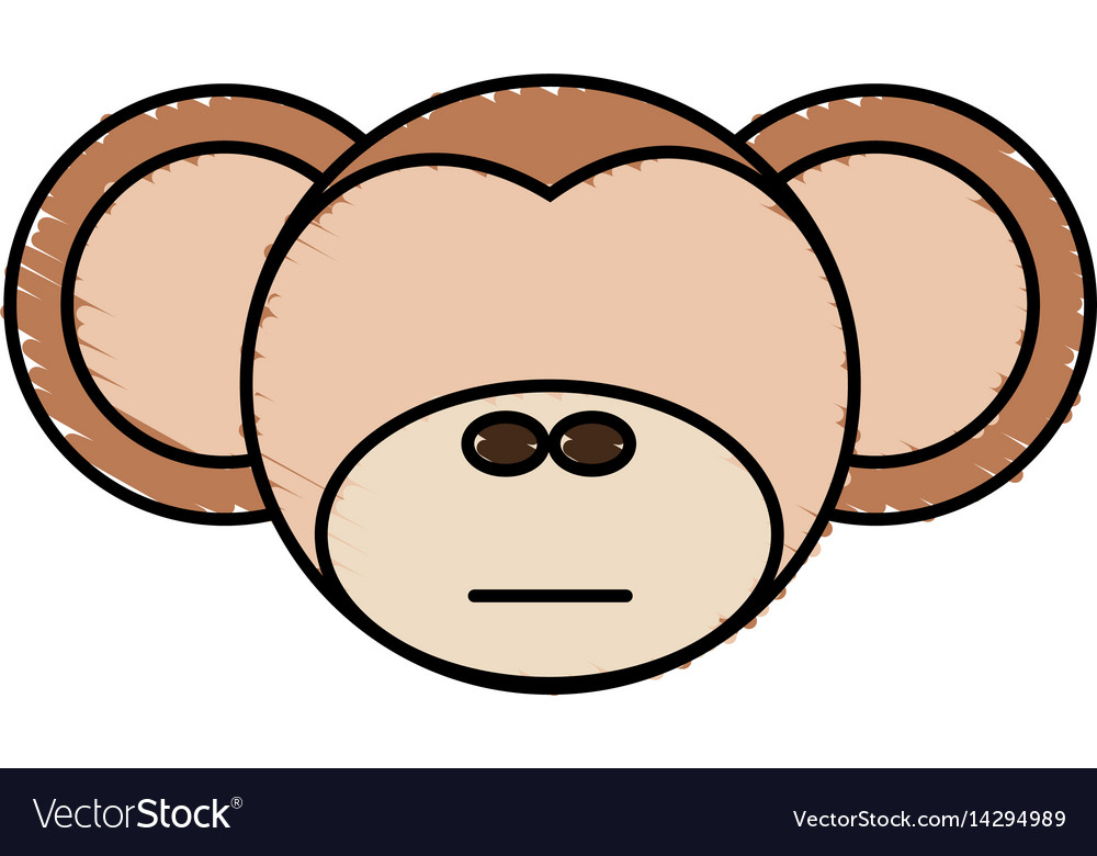 Drawing Monkey Face Animal Royalty Free Vector Image