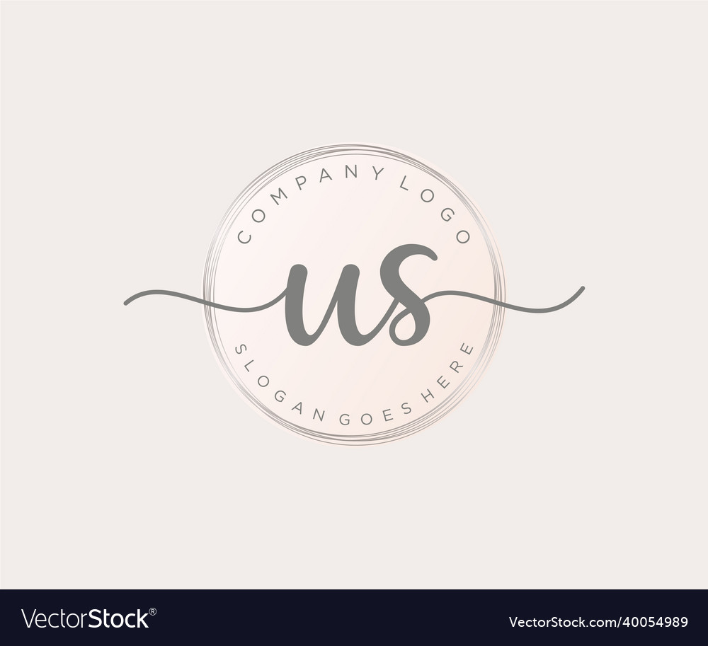 Initial us feminine logo usable for nature salon Vector Image