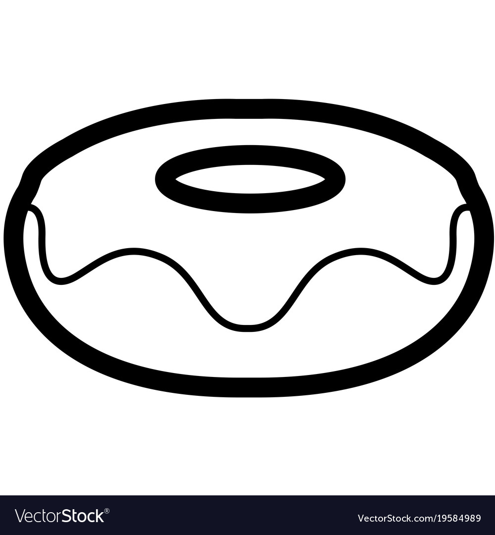 Isolated donut outline Royalty Free Vector Image