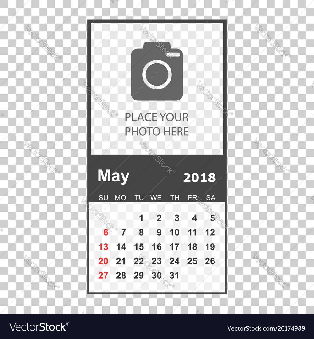 may 2018 calendar calendar planner design vector image calendar and planner
