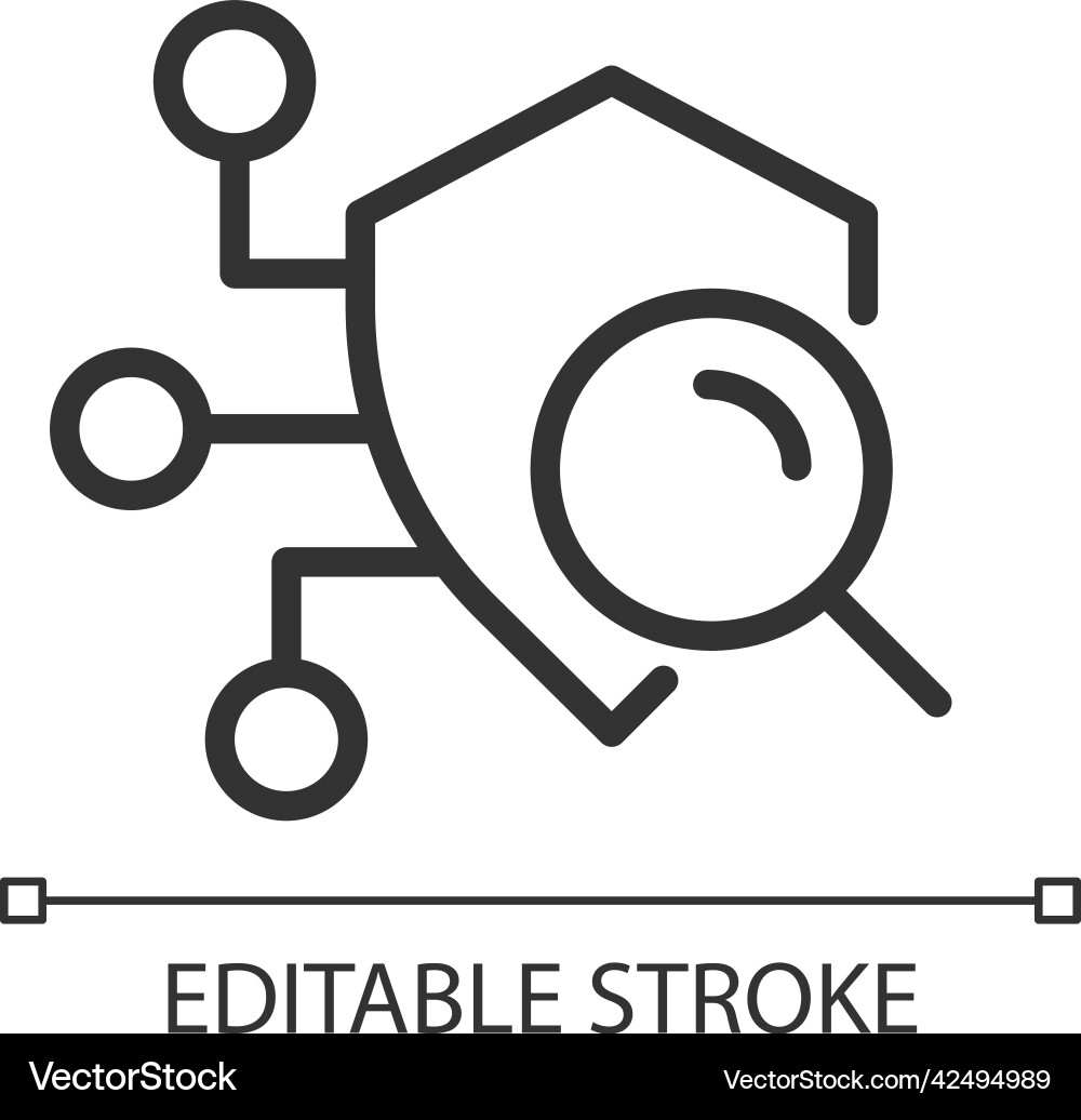Security scan pixel perfect linear icon Royalty Free Vector