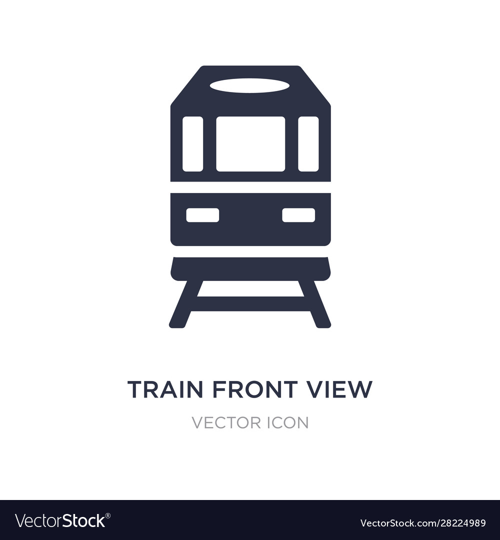 Train front view icon on white background simple