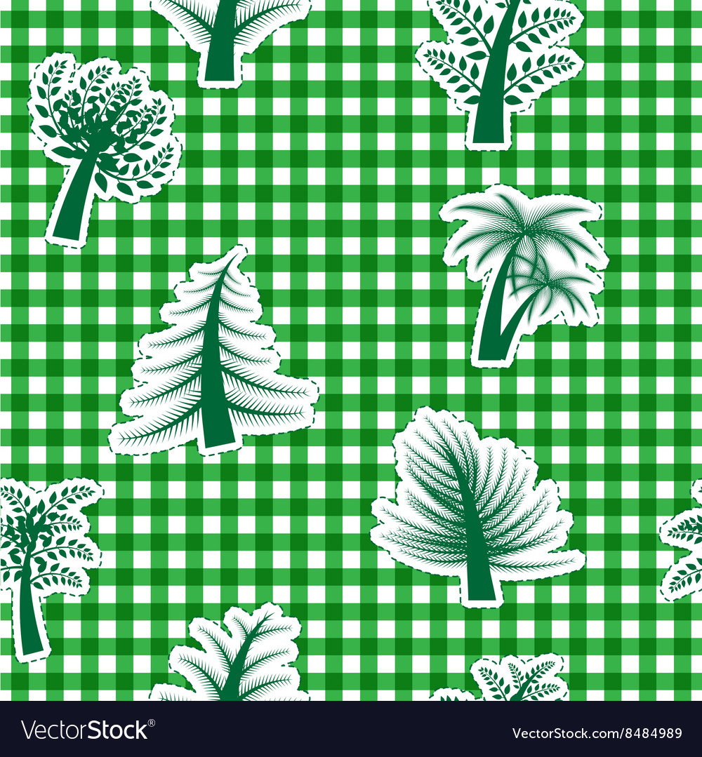 Vichy seamless background with trees