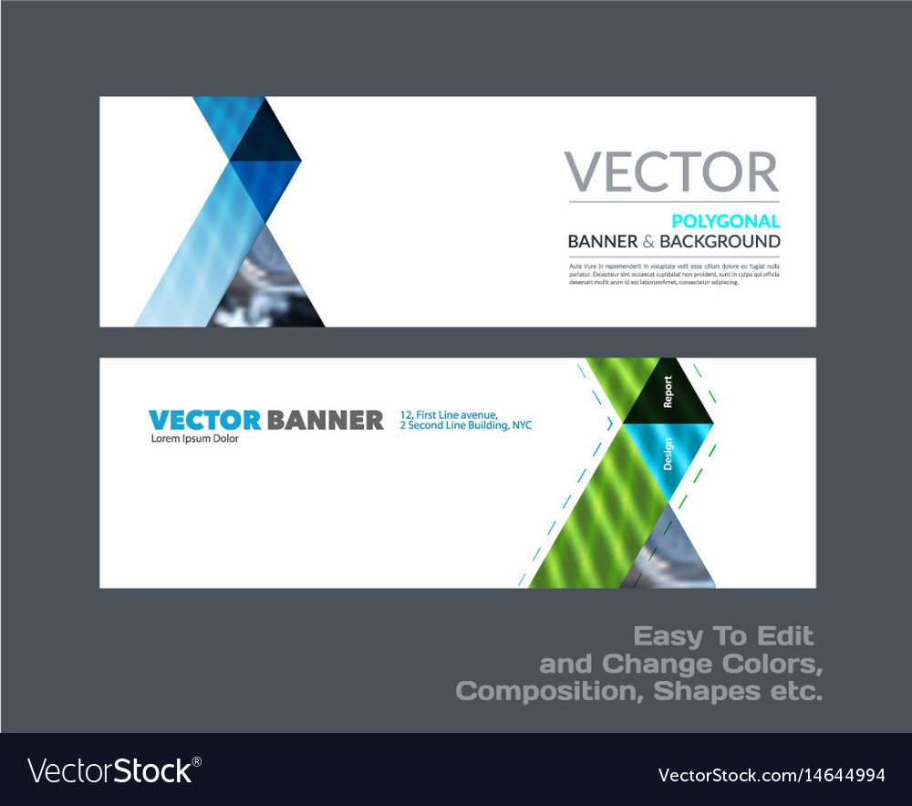 Abstract set of modern horizontal website